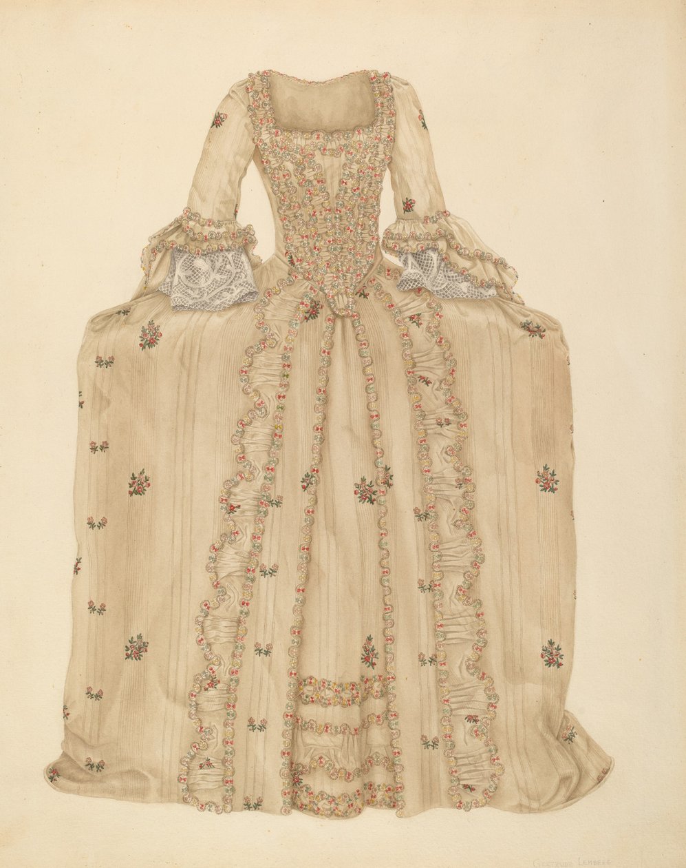 Robe en soie brochée, vers 1939 - Gertrude Lemberg