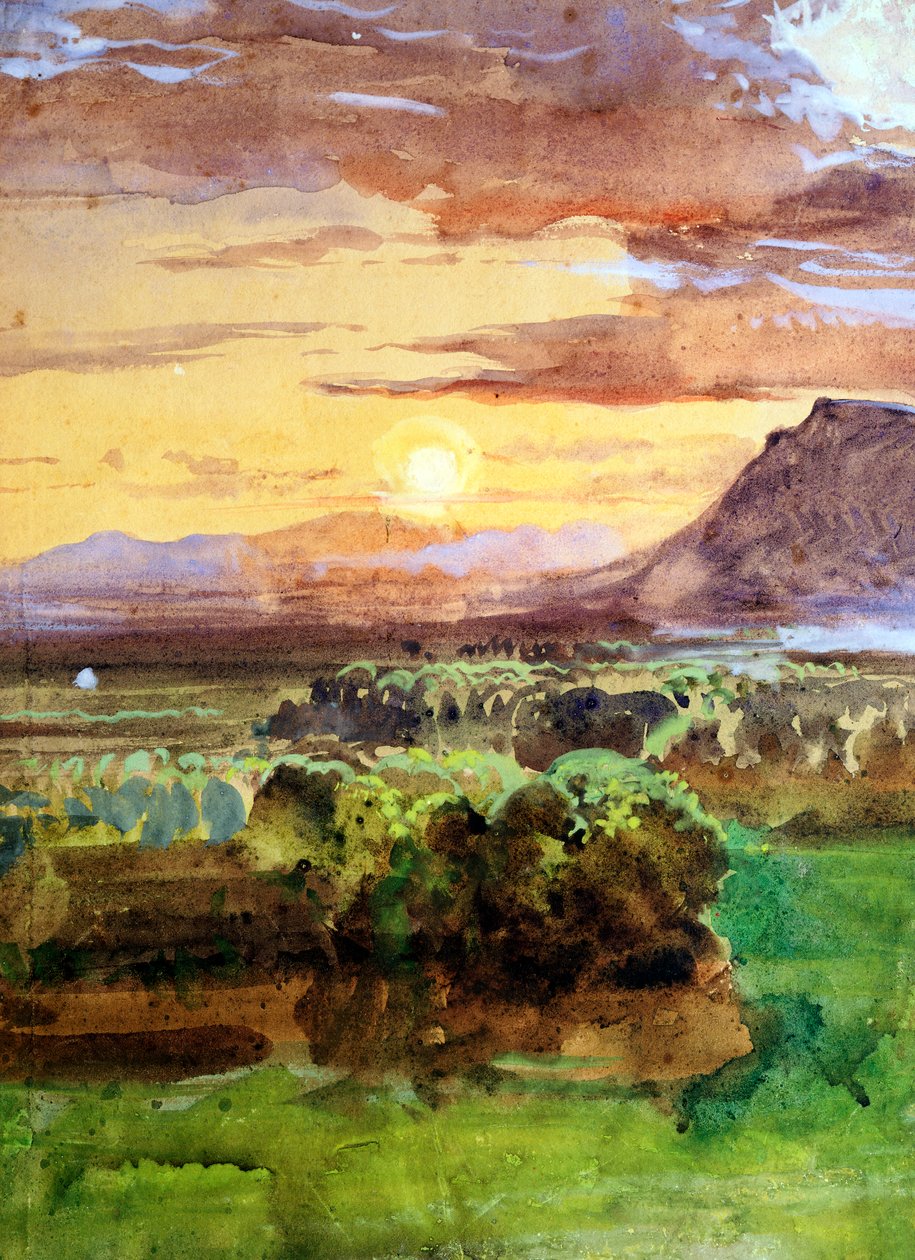 Coucher de soleil à Caserte - Giacinto Gigante