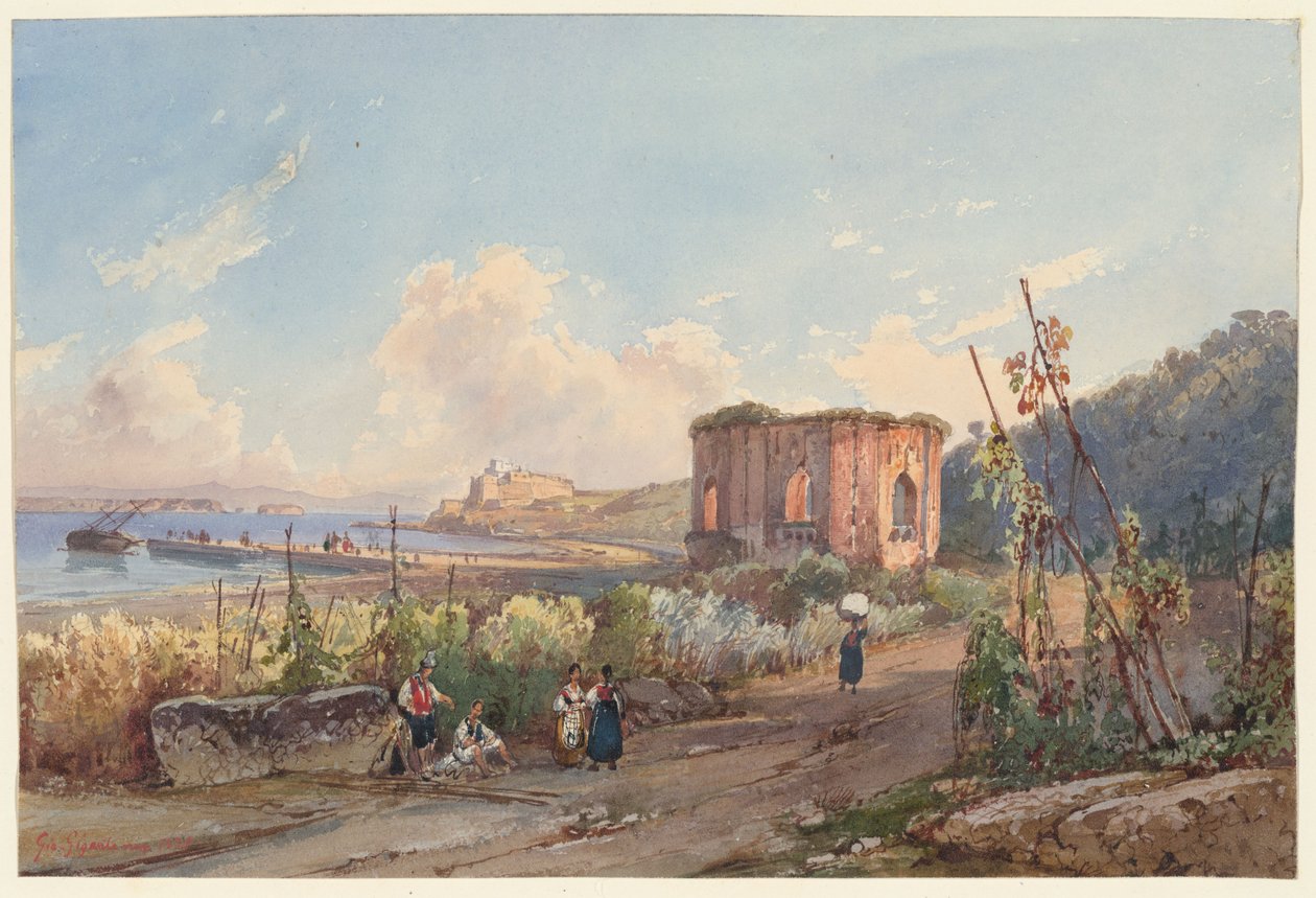 Vue de Baia avec le temple de Vénus, l