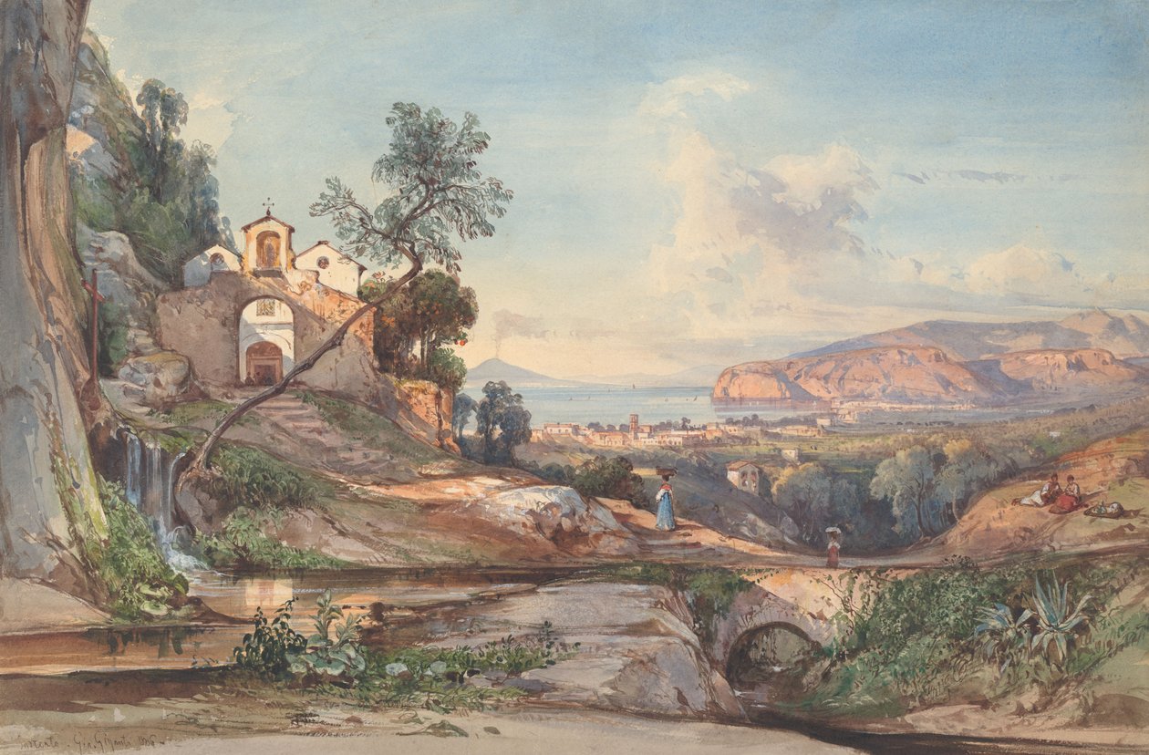 Vue sur Sorrente, avec la baie de Naples en arrière-plan - Giacinto Gigante