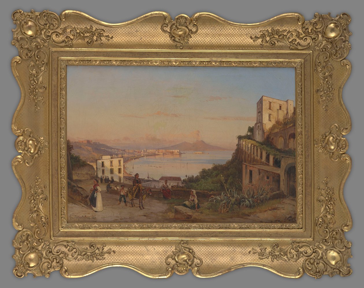 Vue sur la baie de Naples avec le Vésuve - Giacinto Gigante