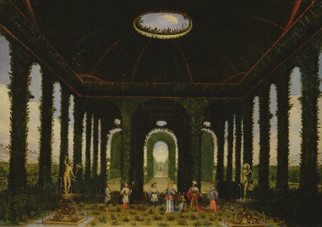 Acte III, scènes XI et XIII : jardin en forme de pavillon - Giacomo Torelli