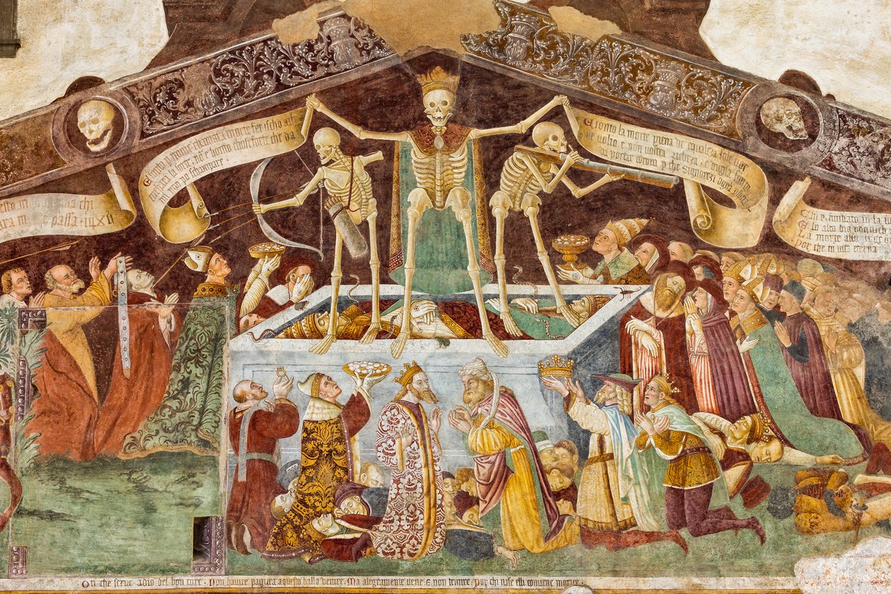 La Mort debout sur un sarcophage où reposent le Pape et l