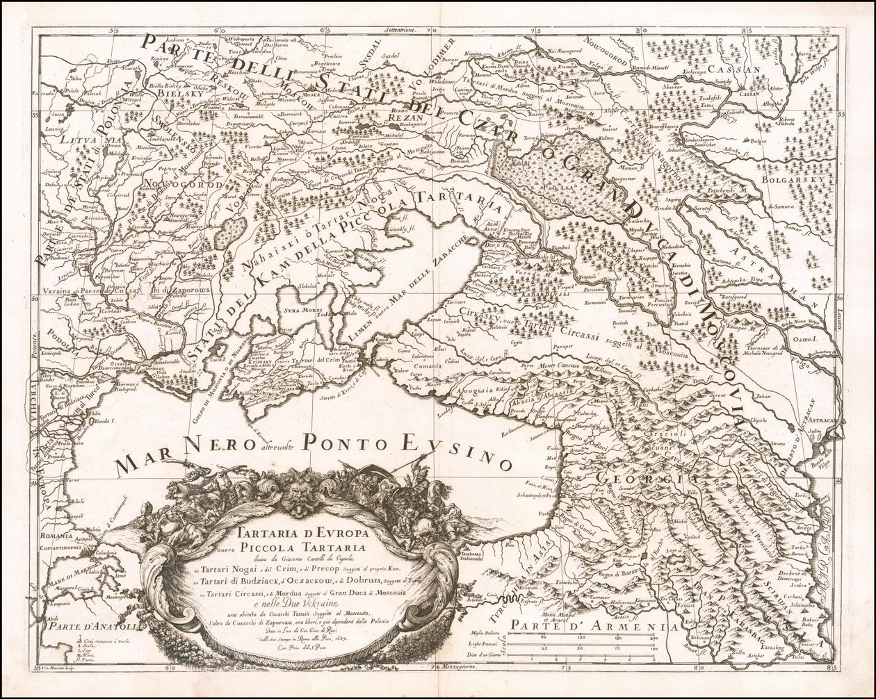 Carte de la Petite Tartarie de 1684 par Giacomo Cantelli da Vignola - Giacomo Cantelli