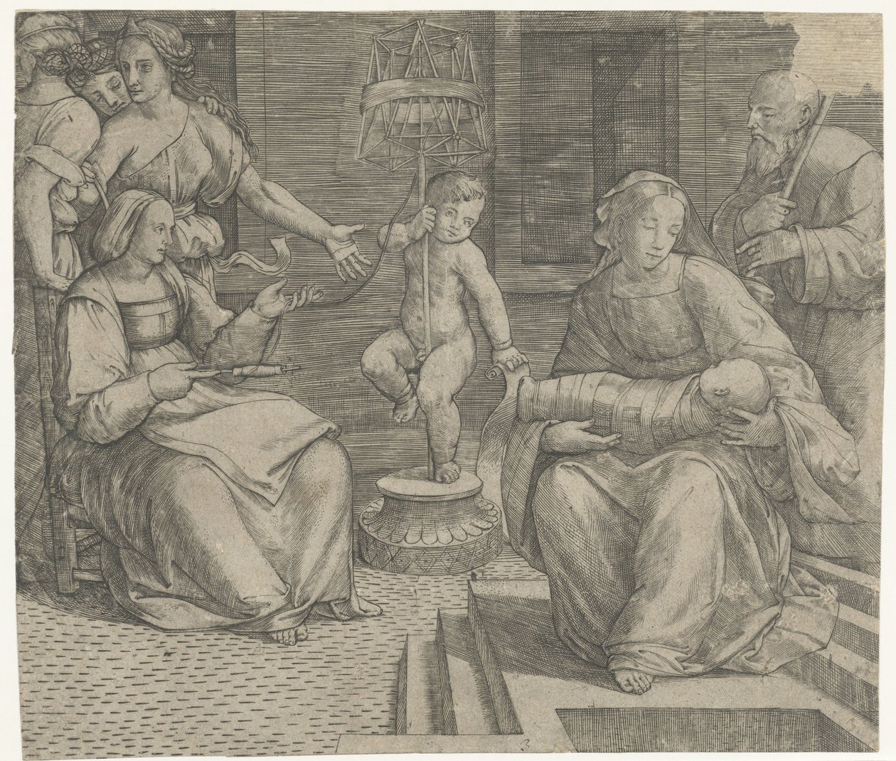 Sainte Famille avec Élisabeth et Jean-Baptiste - Giacomo Francia