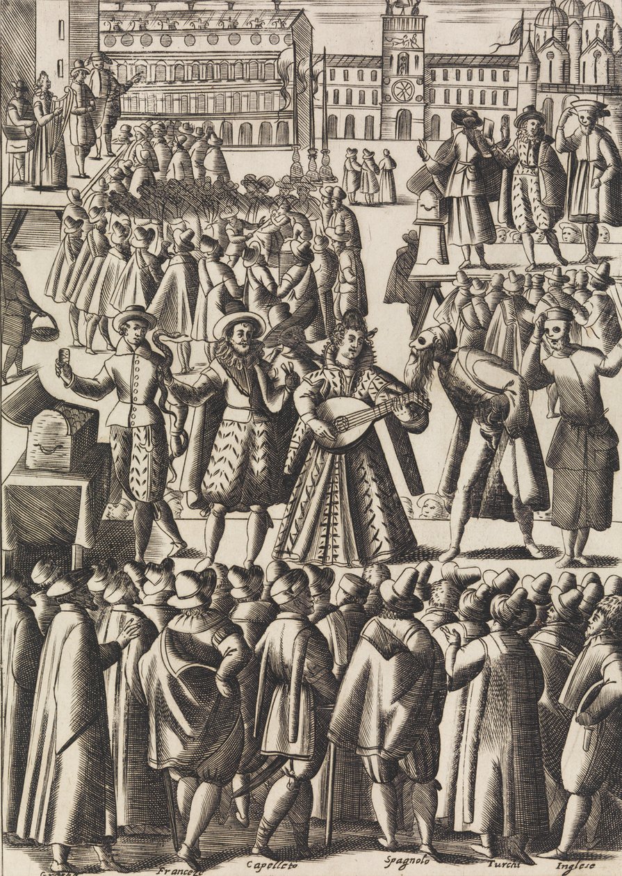 Intartenimento che dano ogni giorno li Ciarlatani in Piazza di S. Marco al Populo - Giacomo Franco