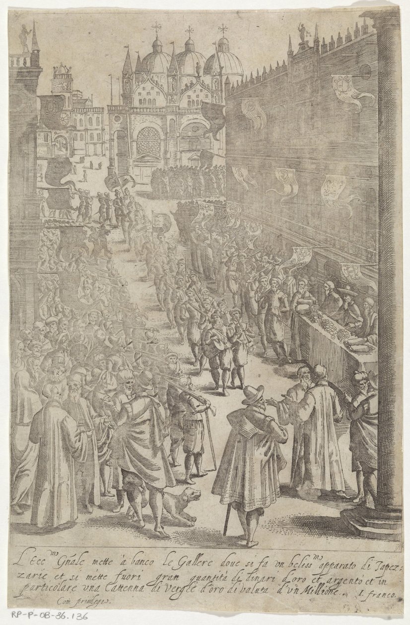 Défilé de musiciens devant le Palais des Doges - Giacomo Franco