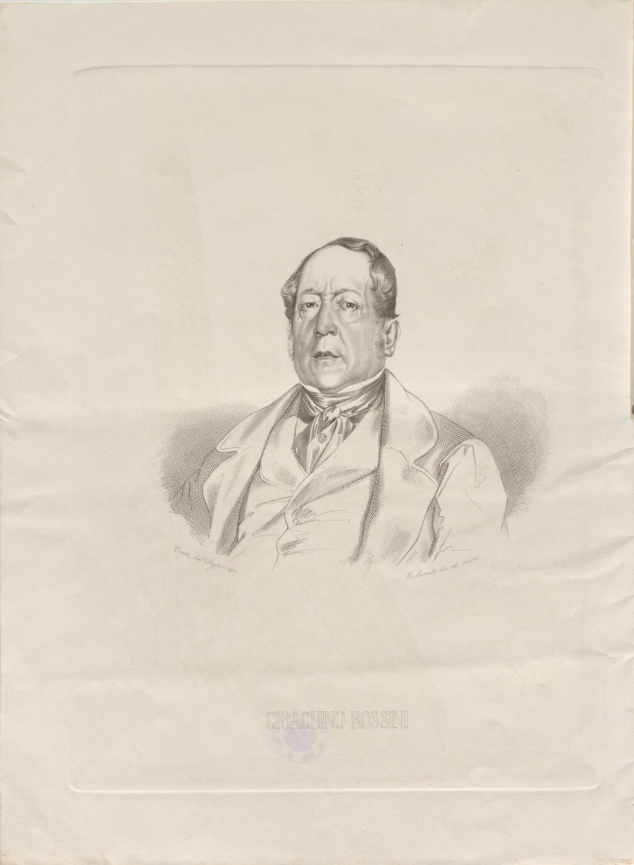 Portrait du compositeur Gioachino Antonio Rossini, 1852 - Giacomo Luzzati