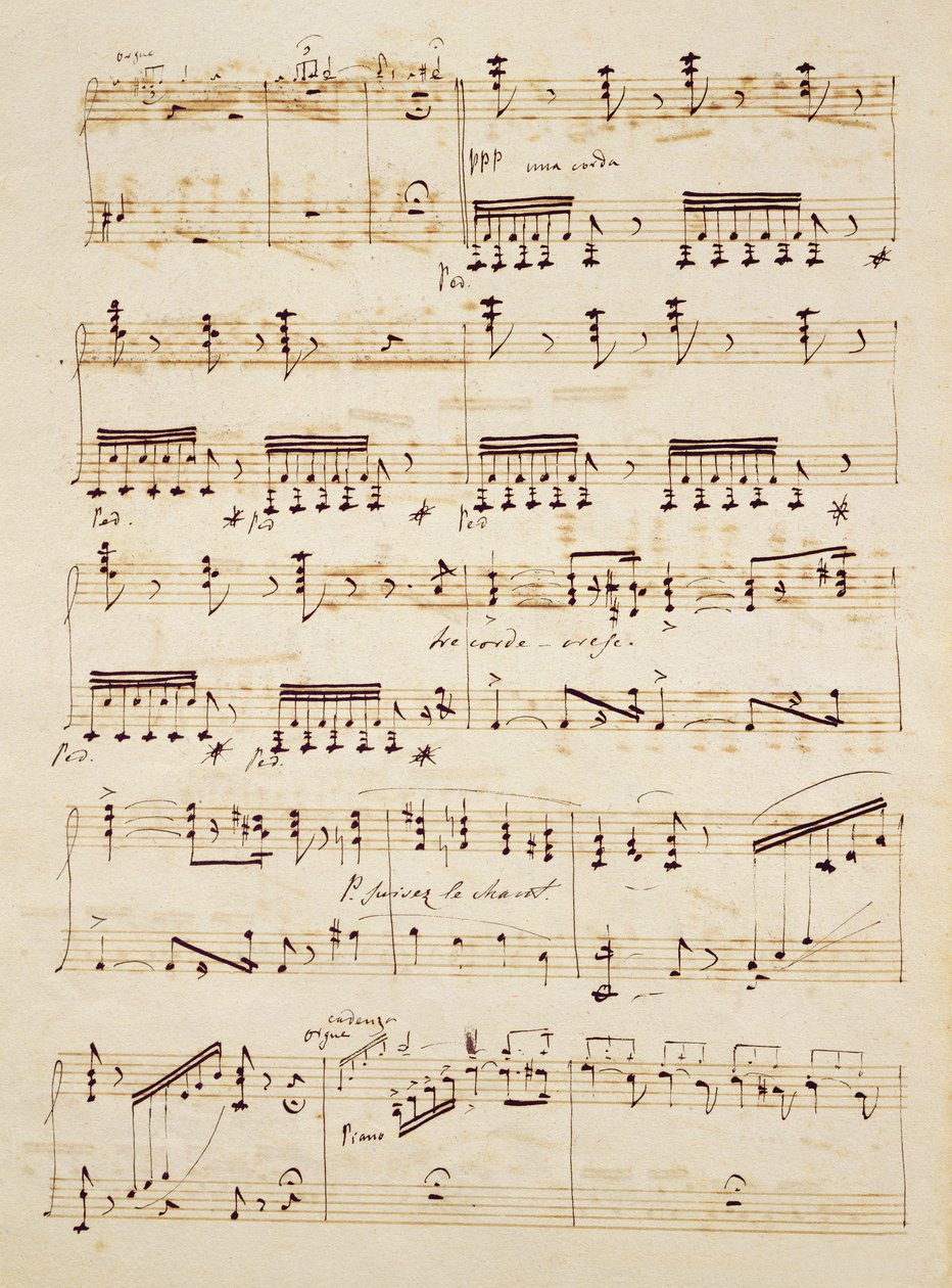 Page manuscrite de la partition des 