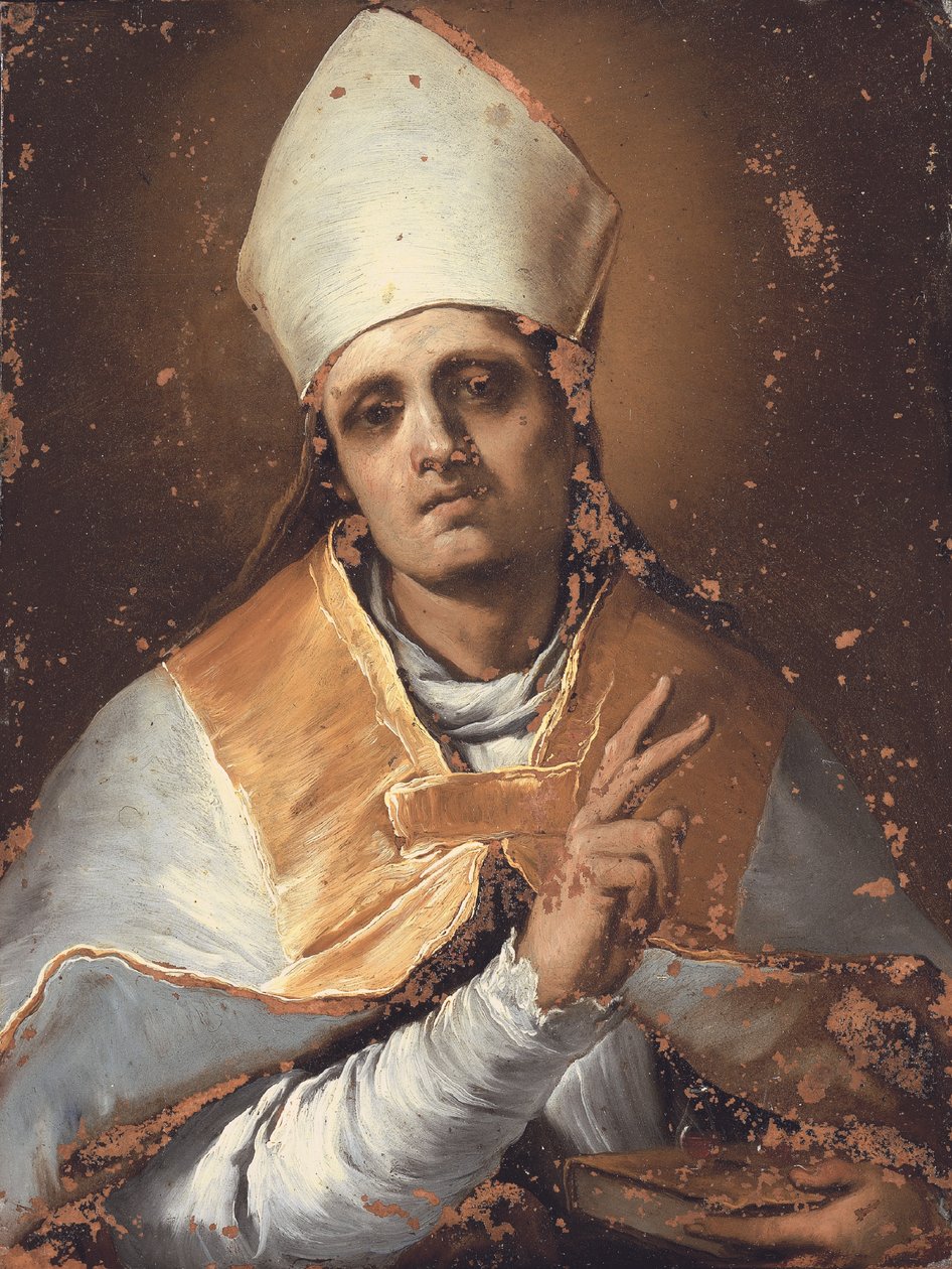 Saint Januarius (huile sur cuivre) - Giacomo del Po