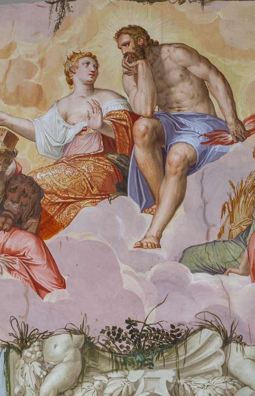 Junon et Jupiter allongés sur des nuages (détail) - Giambattista Zelotti