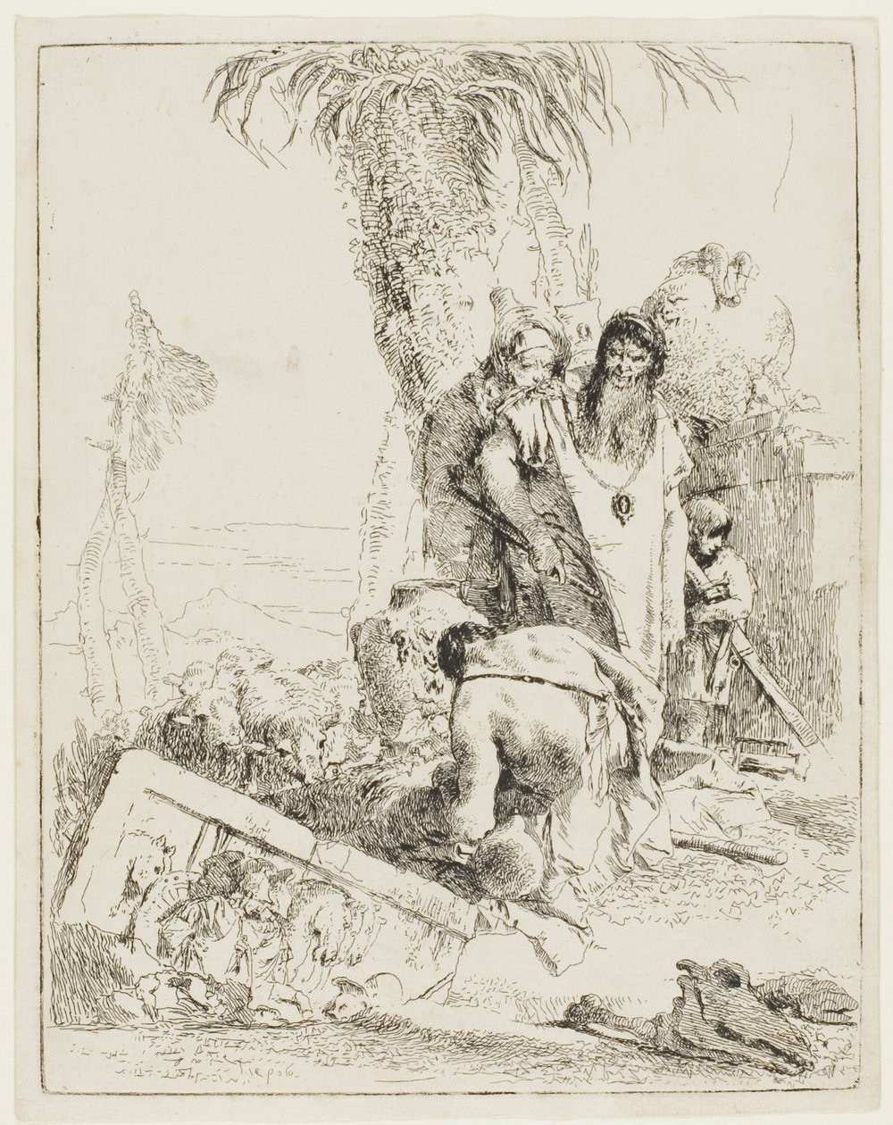 Un berger avec deux magiciens, de Scherzi - Giambattista Tiepolo