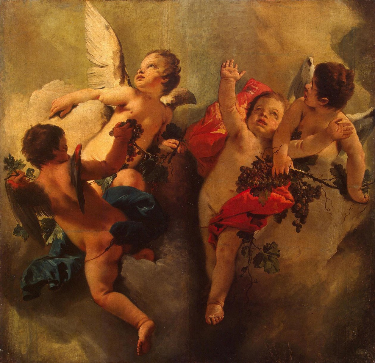 Cupidons avec des raisins. Série Quatre Saisons, 1740s - Giambattista Tiepolo