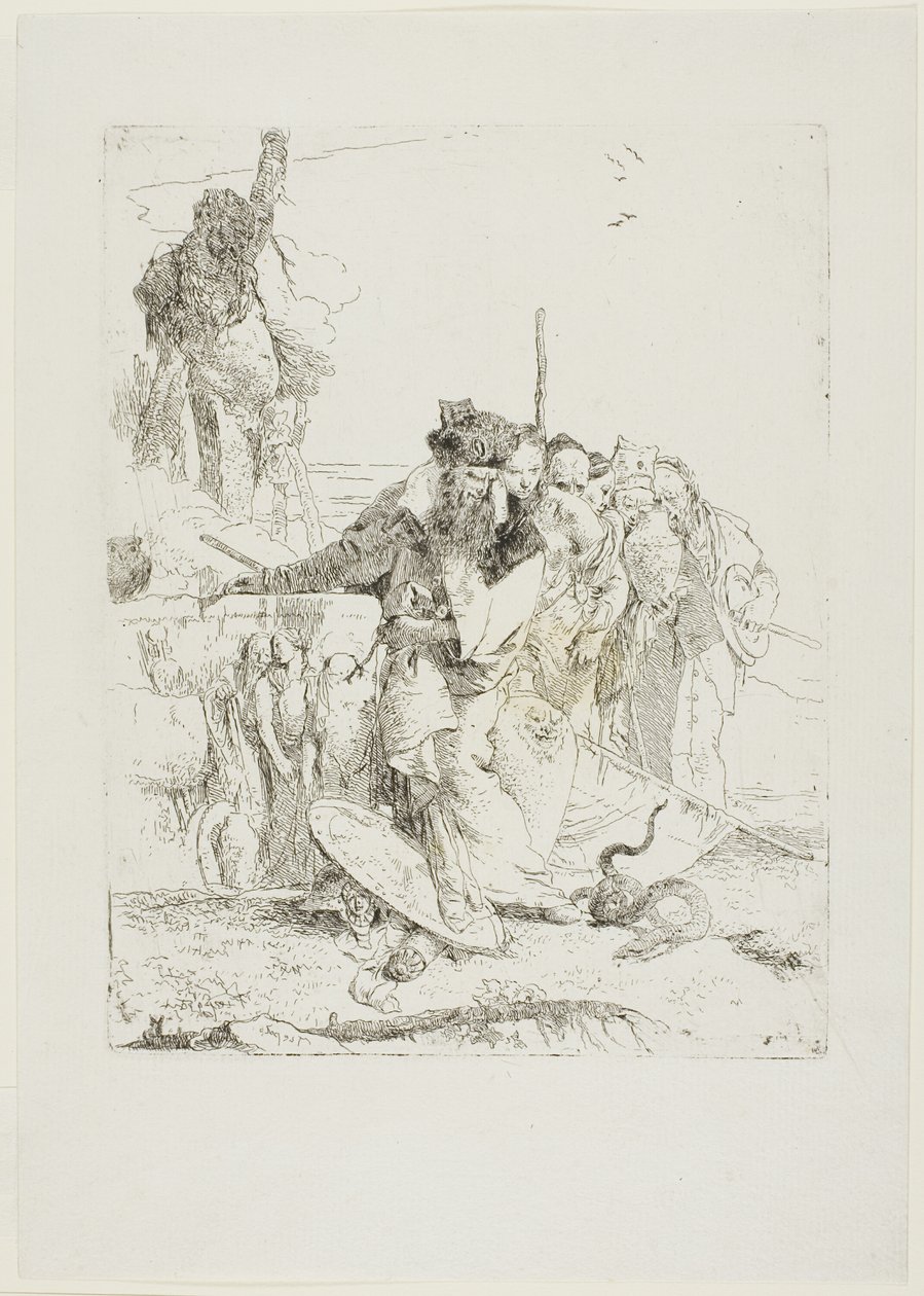 Six Personnes Regardant un Serpent, de Scherzi - Giambattista Tiepolo
