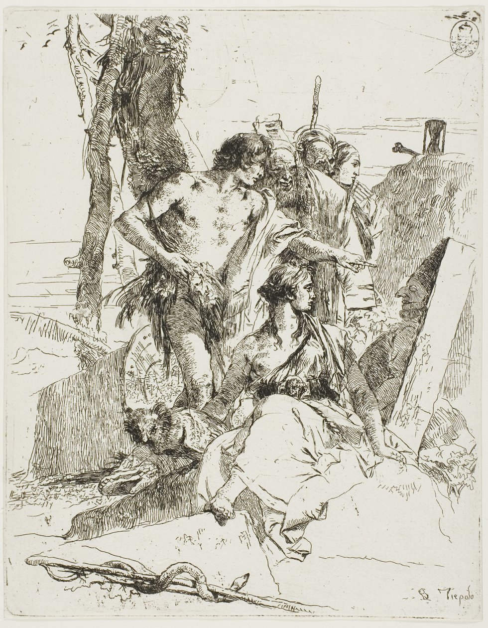 La Découverte de la Tombe de Punchinello, de Scherzi - Giambattista Tiepolo