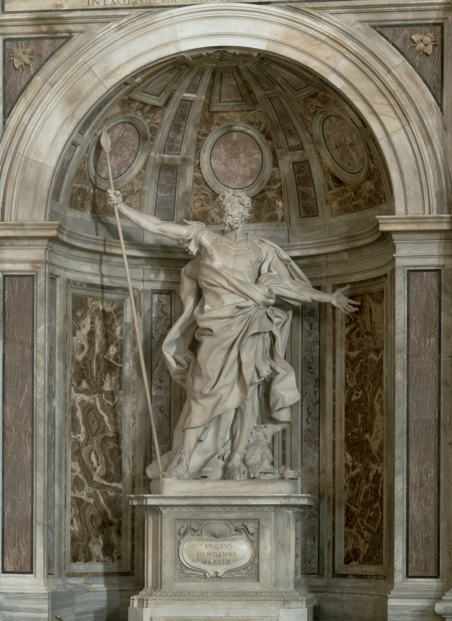 Statue de Saint Longin, à la base des quatre piliers soutenant le dôme, 1631-38 - Gian Lorenzo Bernini
