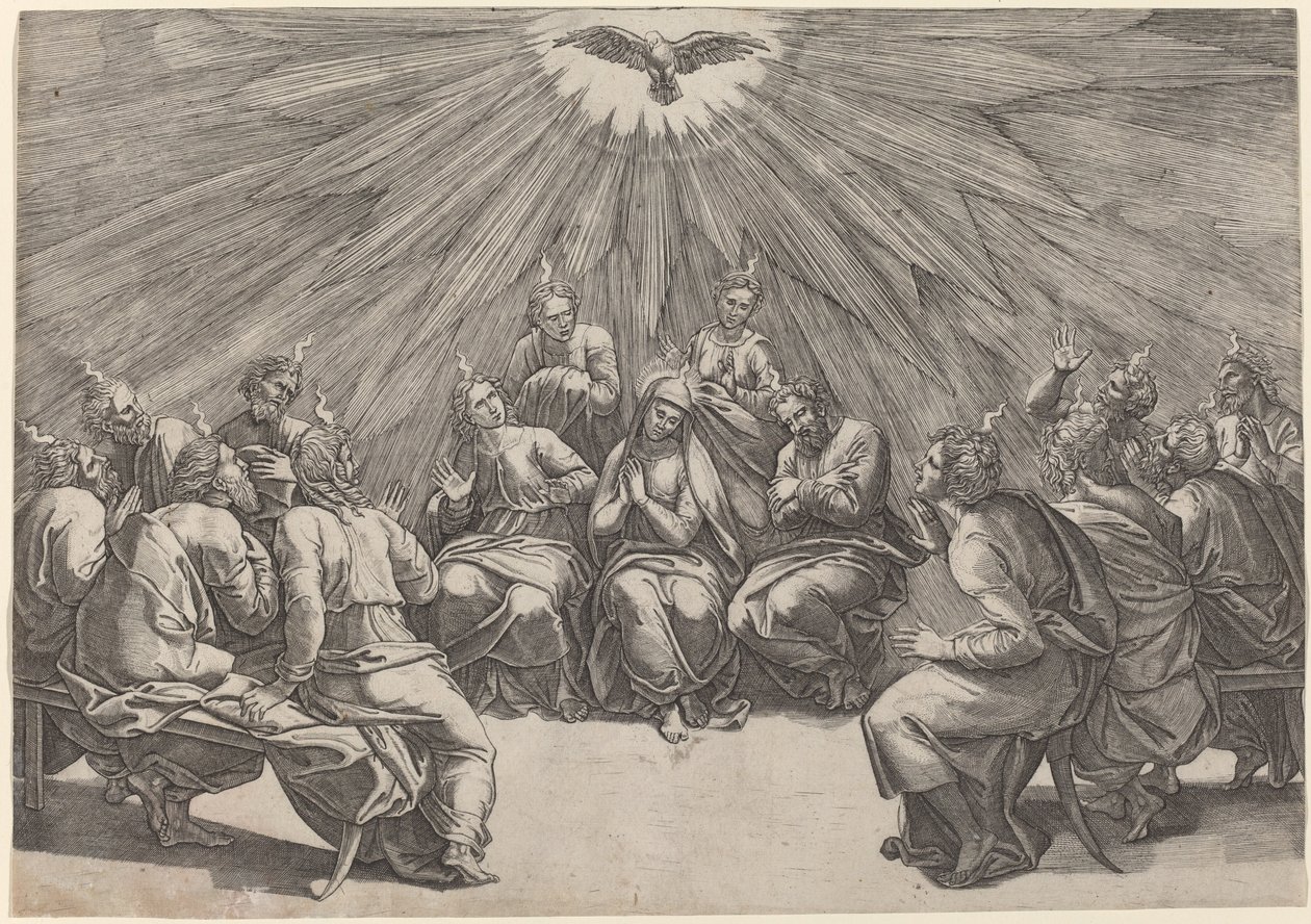 Pentecôte - Gian Jacopo Caraglio after Raphael