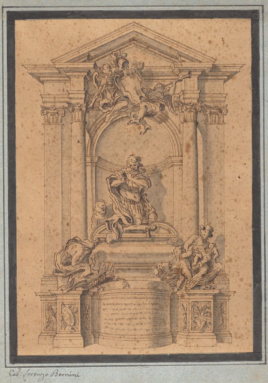 Entwurf für das Grabdenkmal eines Offiziers - Gian Lorenzo Bernini