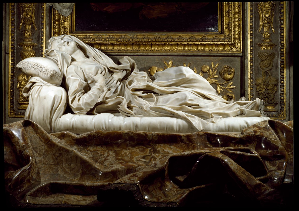 La bienheureuse Ludovica Albertoni (1474-1533) représentée en extase. Sculpture en marbre - Gian Lorenzo Bernini
