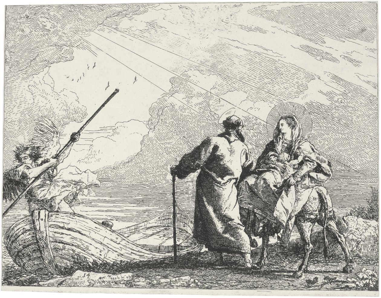 Idées pittoresques sur la fuite en Égypte - Giovanni Domenico Tiepolo
