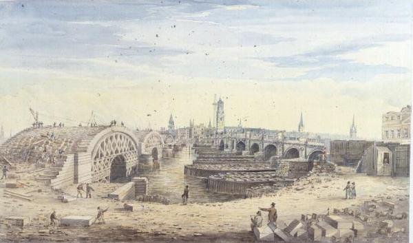 Construction du nouveau Pont de Londres à côté de l