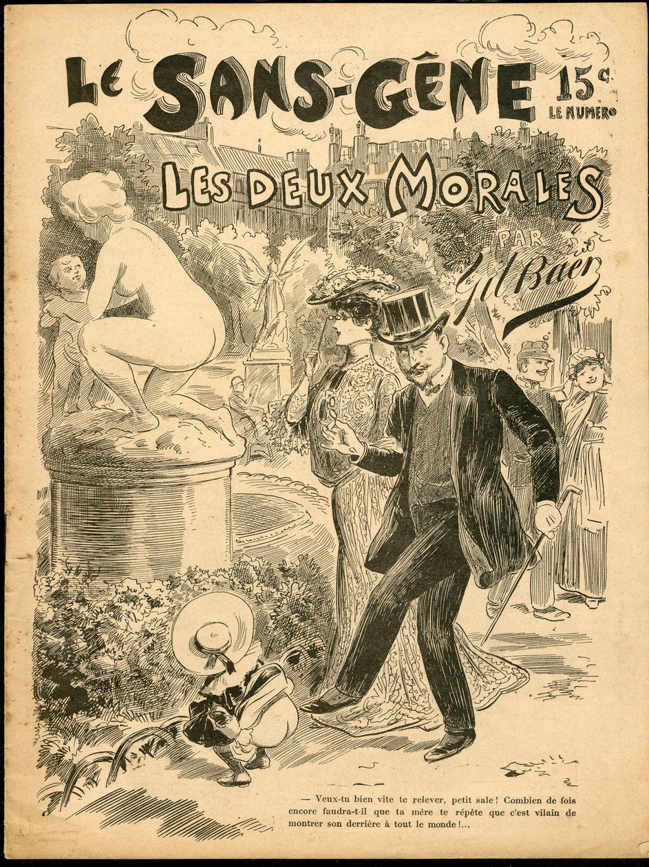 Le Sans Gene - Illustration de Gil Baer (1859-1931) : Art, Sculpture Statue, Enfance, Jardin Public, Nudité - Gil (1859 1931) Baer