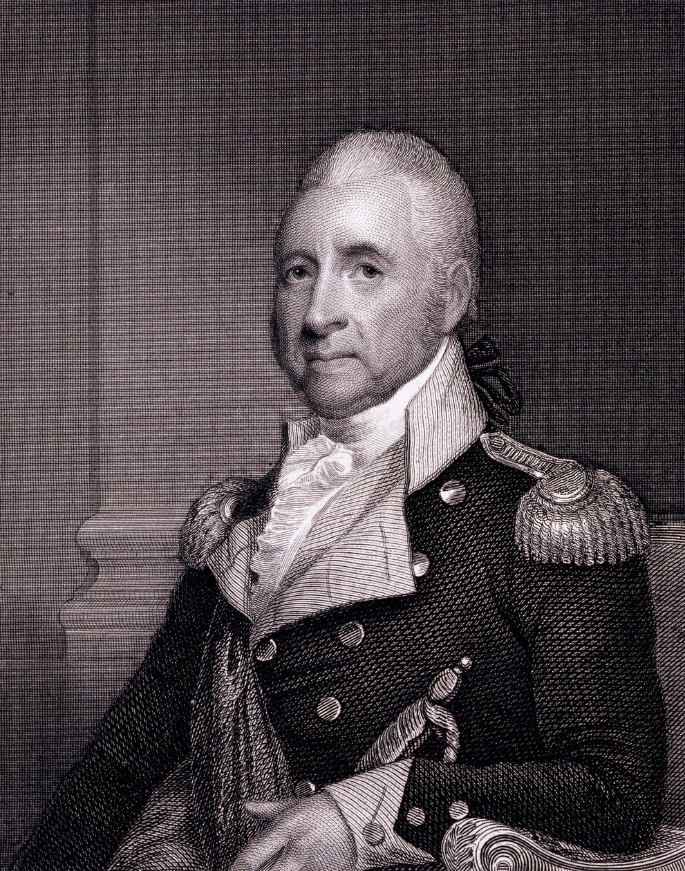 Portrait du Major Général John Brooks, gravé par Asher Brown Durand (1796-1886) d