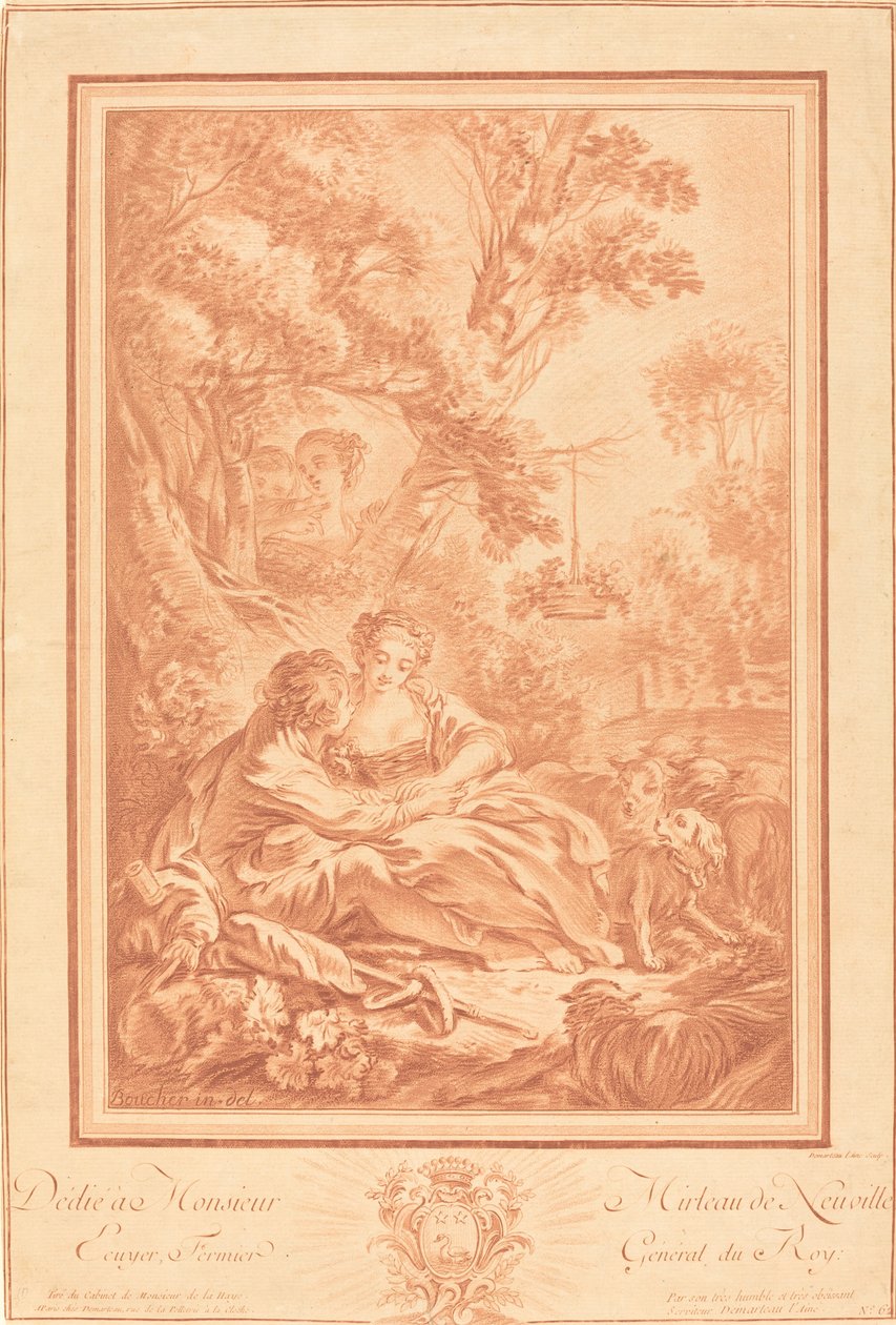 Deux amants assis au pied d