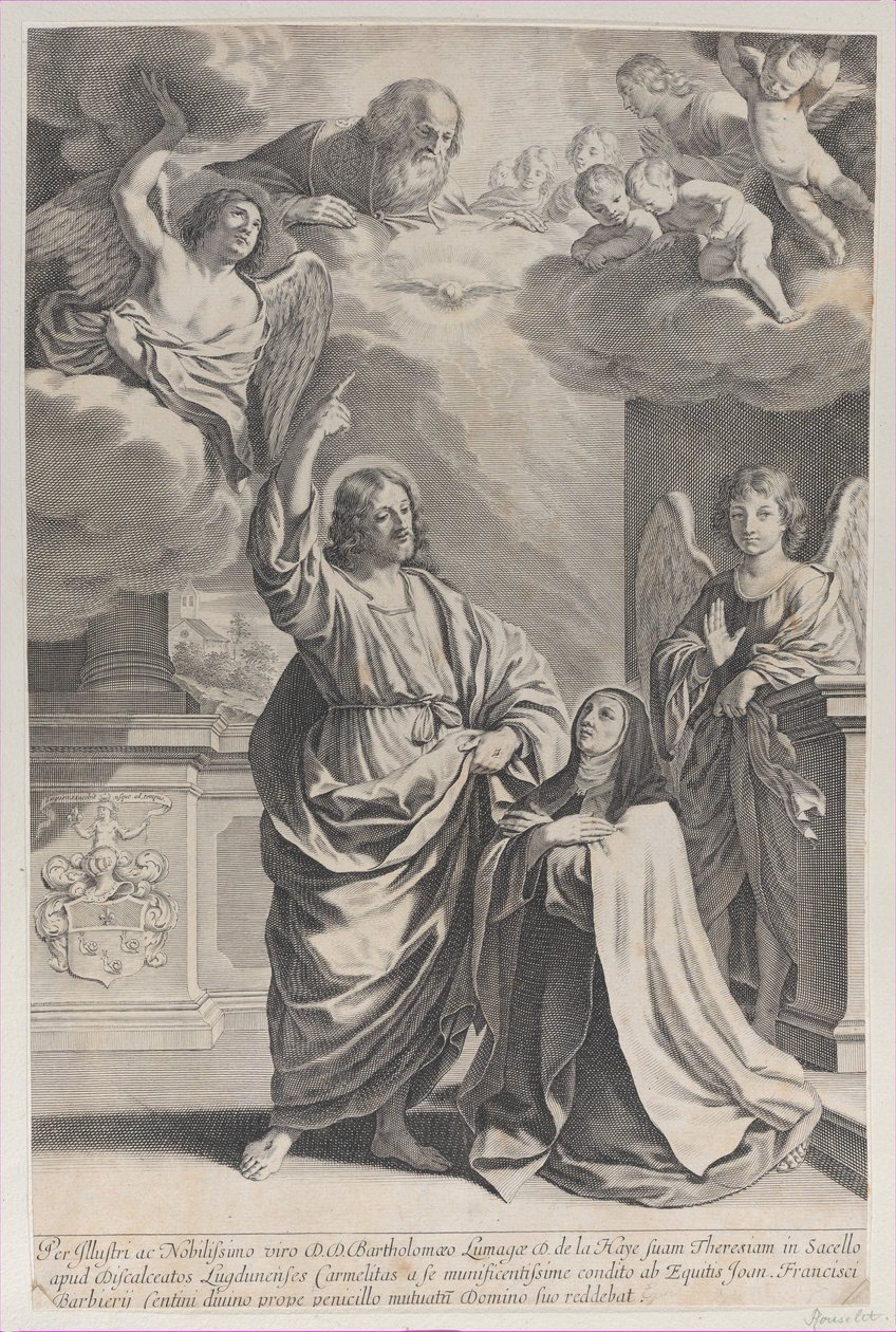 Sainte Thérèse priant aux côtés du Christ, qui pointe vers Dieu le Père - Gilles Rousselet