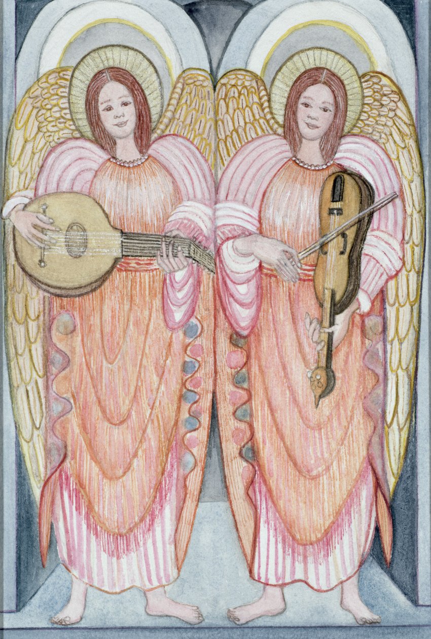 Deux anges jouant des instruments, 1995 - Gillian Lawson