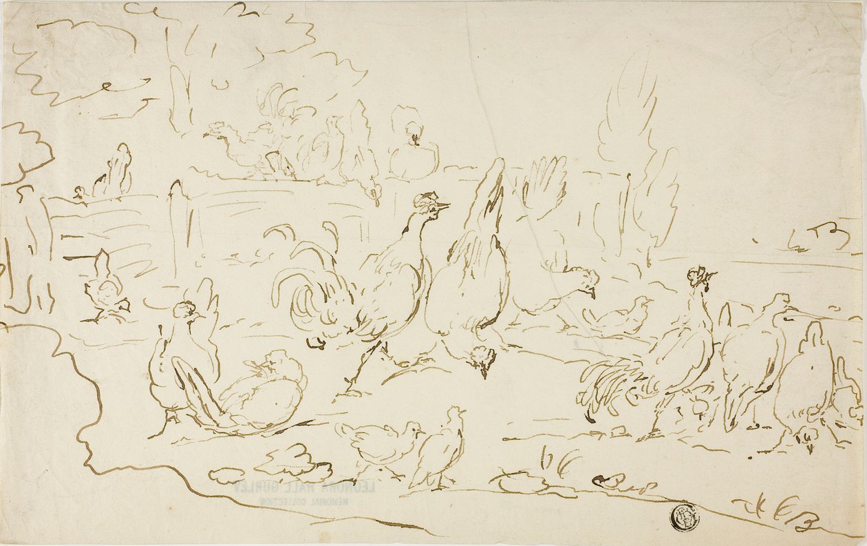 Poules et coqs dans la cour - Gillis Claesz. de Hondecoeter