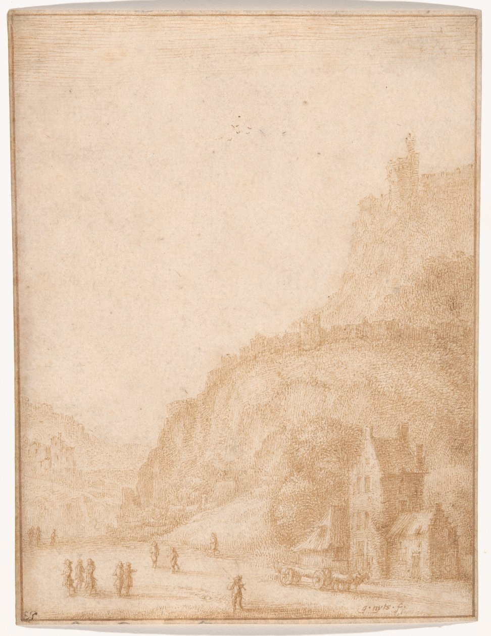 Paysage avec figures et chevaux au premier plan - Gillis Neyts