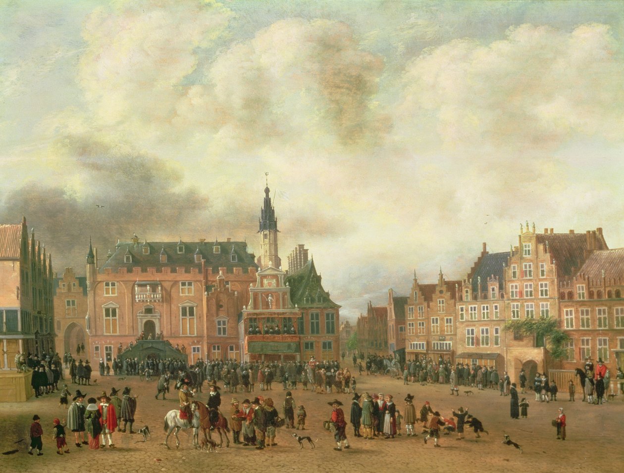 Annonce de la paix de Breda sur la Grote Markt, Haarlem, vers 1667 - Gillis Rombouts