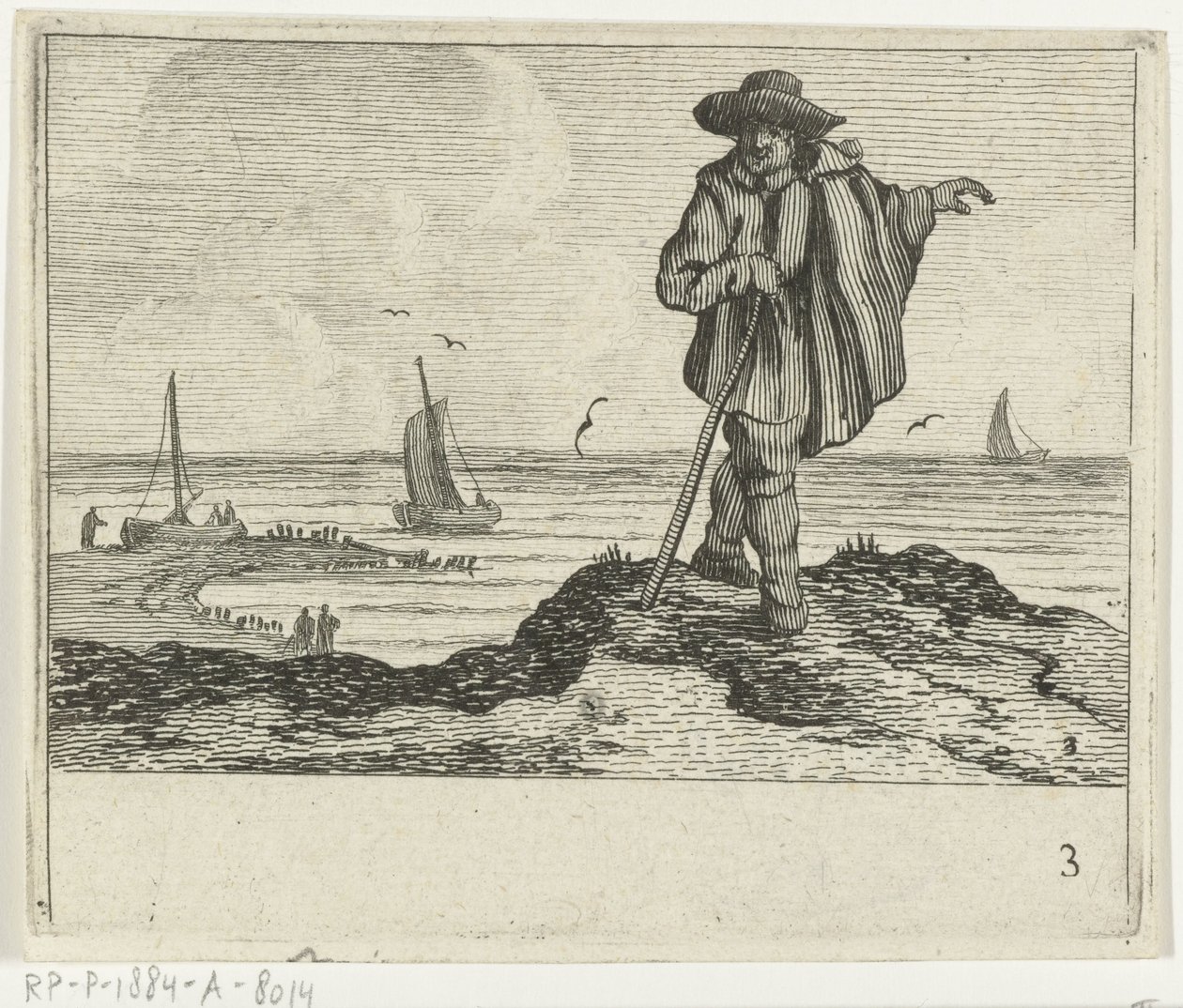 Paysage de dunes avec un promeneur - Gillis van Scheyndel (I)