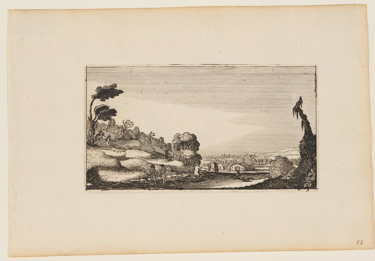 Panorama de collines, extrait de Douze paysages avec figures - Gillis van Scheyndel
