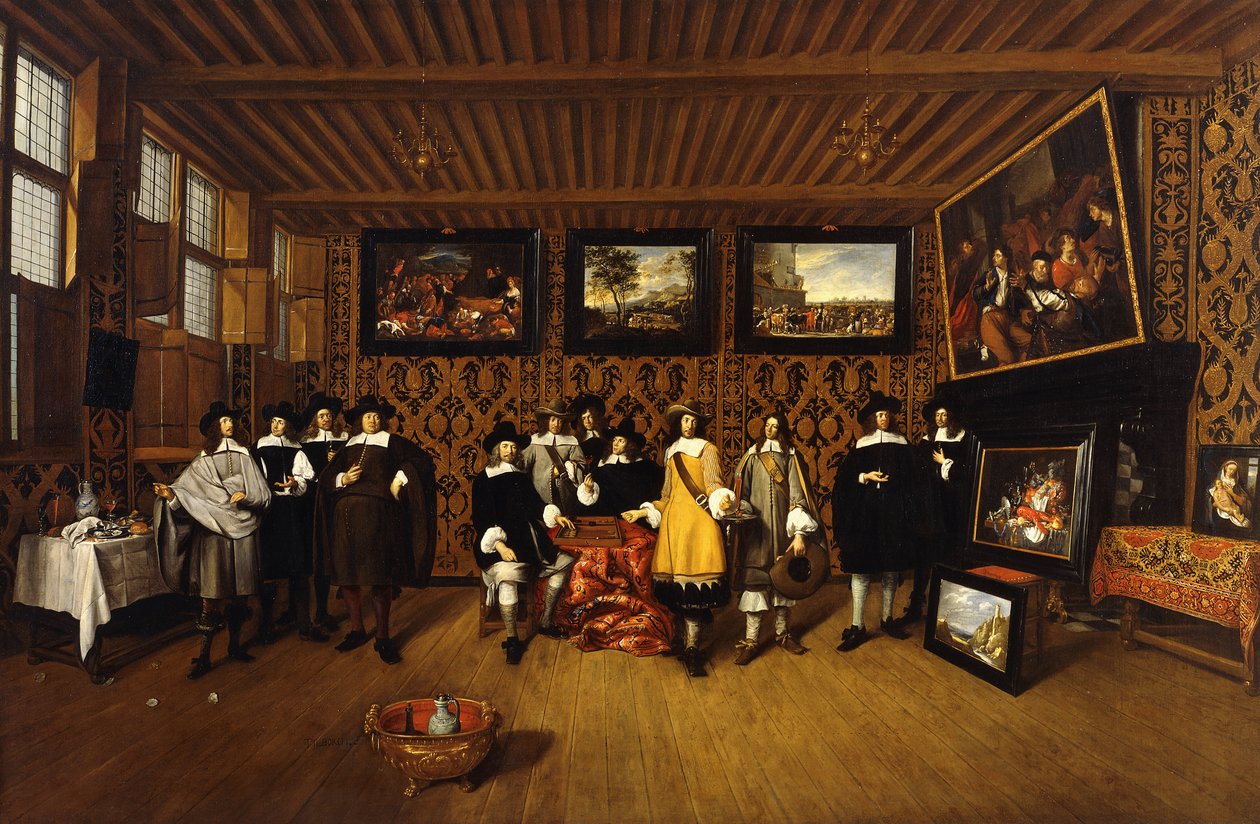 Portrait de groupe de douze gentlemen dans un intérieur - Gillis van Tilborgh