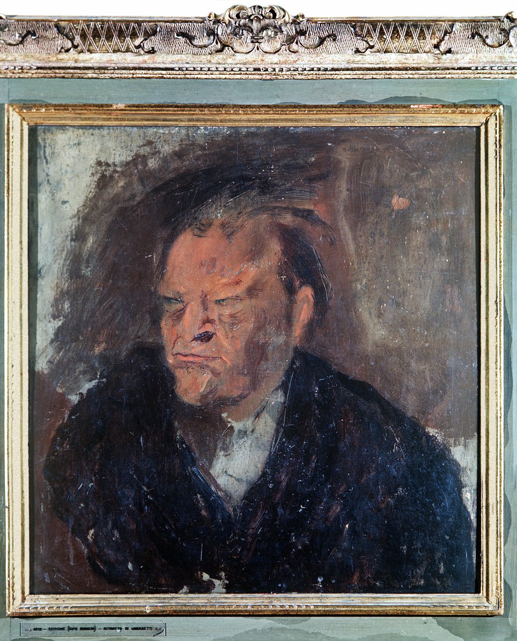 Portrait du poète italien Giuseppe Ungaretti. Peinture de Gino Bonichi dit Scipione - Gino (1904 33) Bonichi