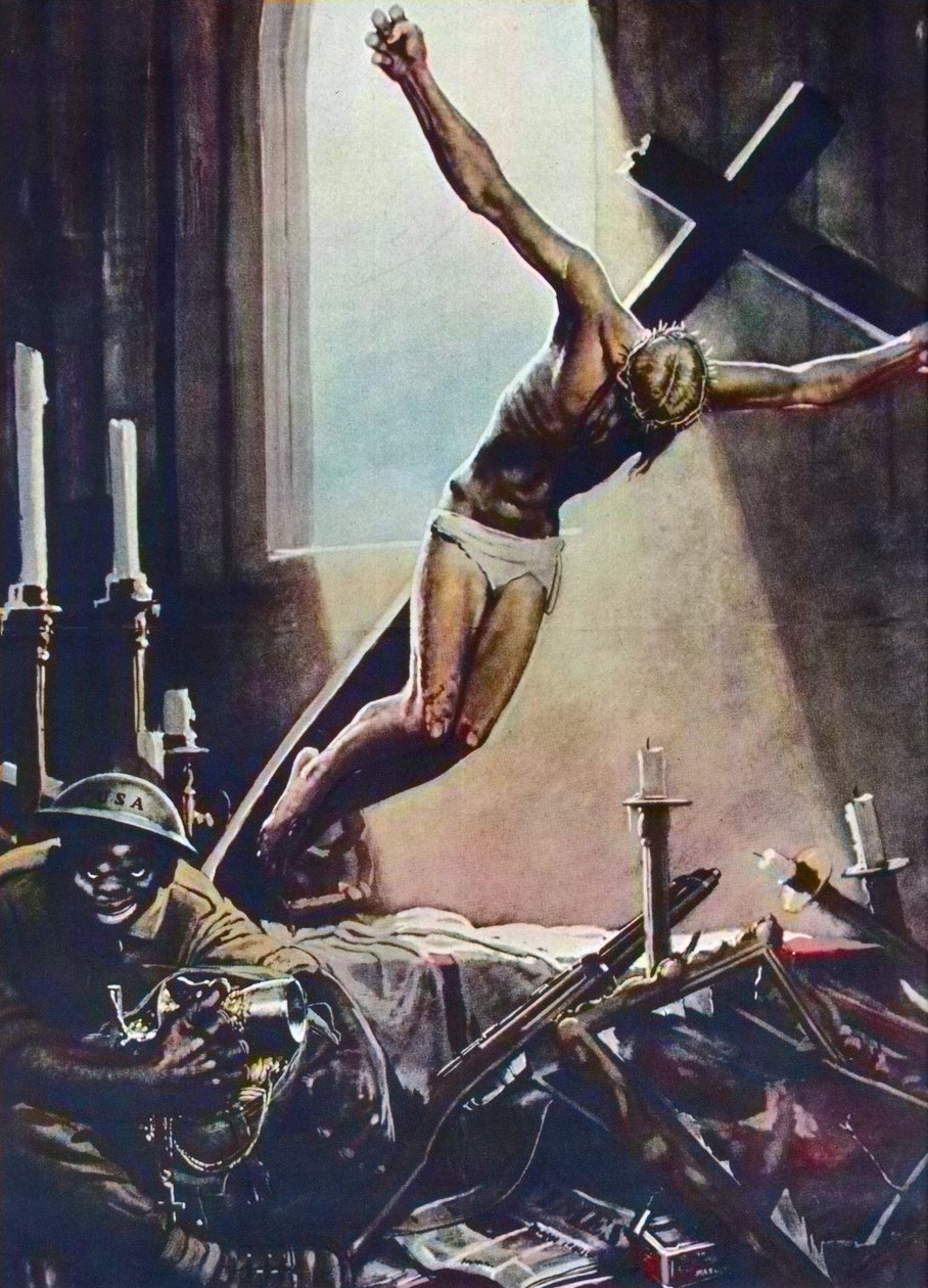 Affiche anti-américaine de la Seconde Guerre mondiale - Pillage d
