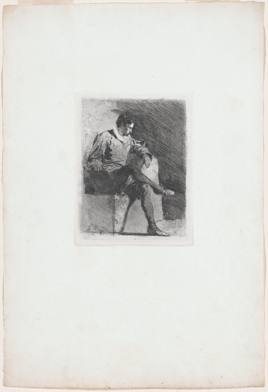 Homme assis en costume du XVIe siècle - Gioacchino Banfi