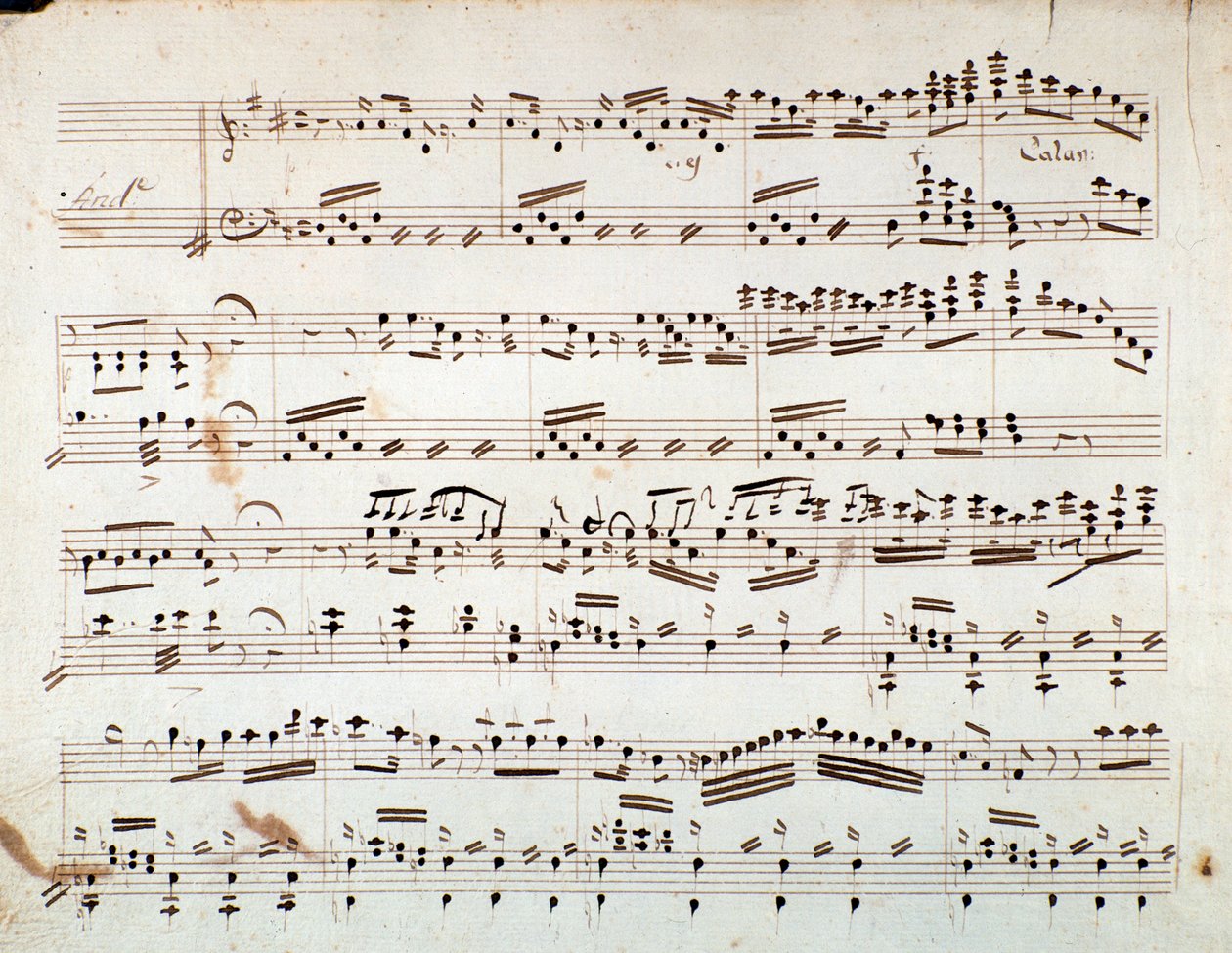 Première page de partition musicale pour la symphonie réduite pour piano d