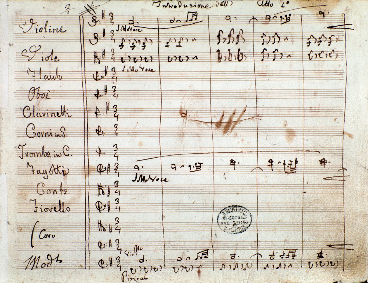 Première page avec autographe de la partition pour l