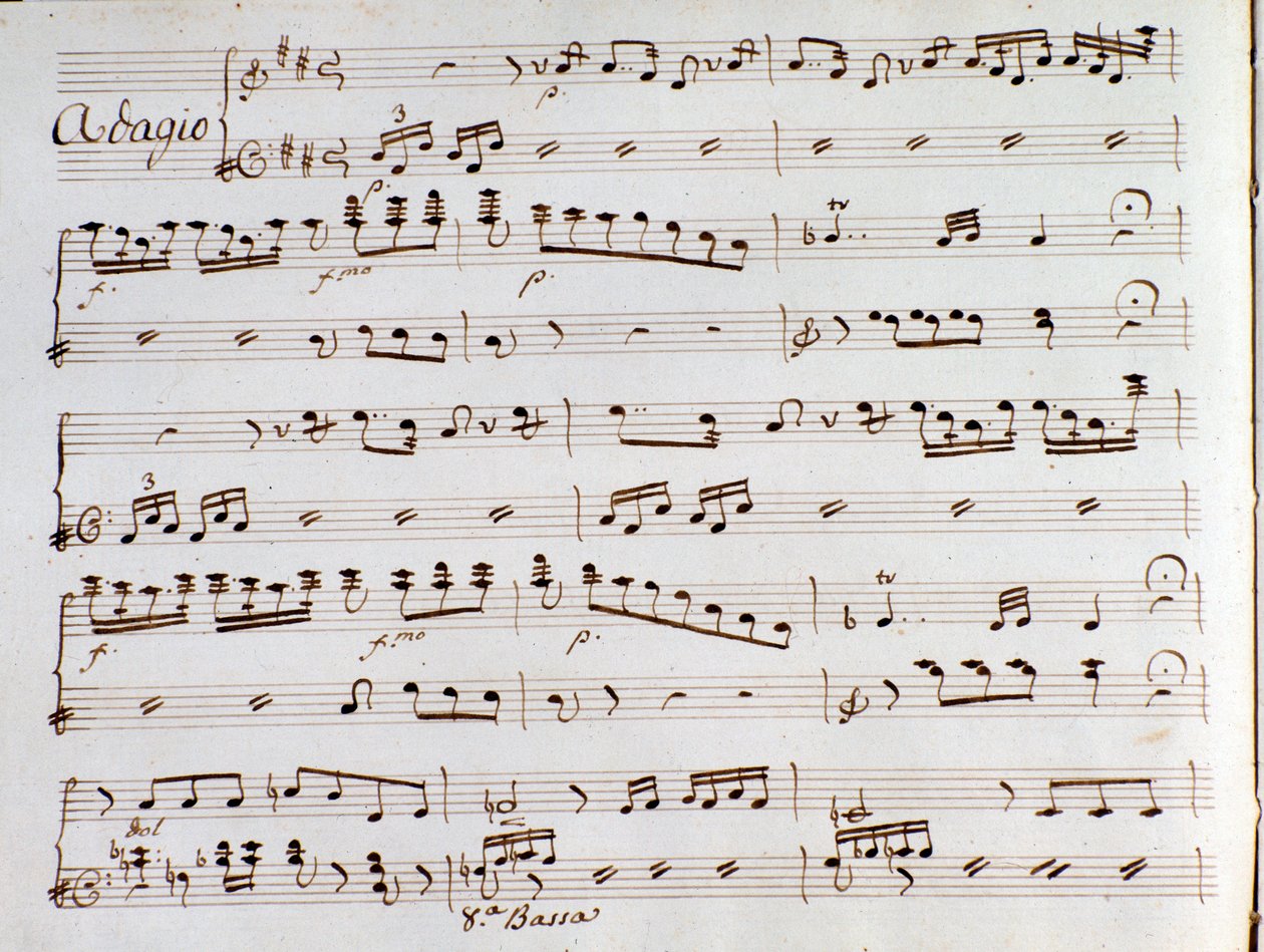 Page de partition musicale de la symphonie de Le turc en Italie par Gioacchino Rossini - Gioachino Rossini