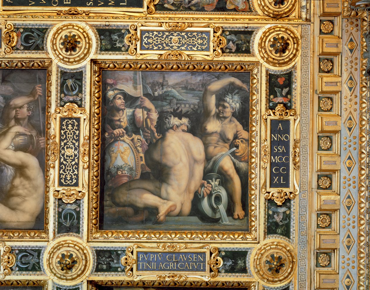 Allégorie de la région du Casentino du plafond du Salone dei Cinquecento, 1565 - Giorgio Vasari