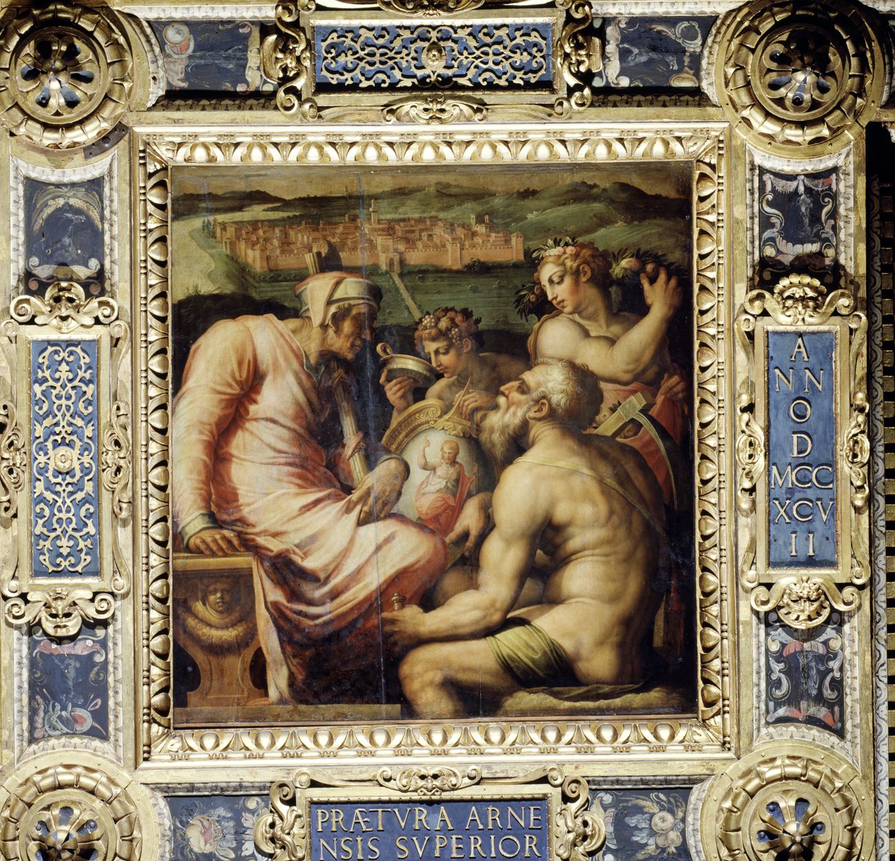 Allégorie du village de San Giovanni Valdarno du plafond du Salone dei Cinquecento, 1565 - Giorgio Vasari