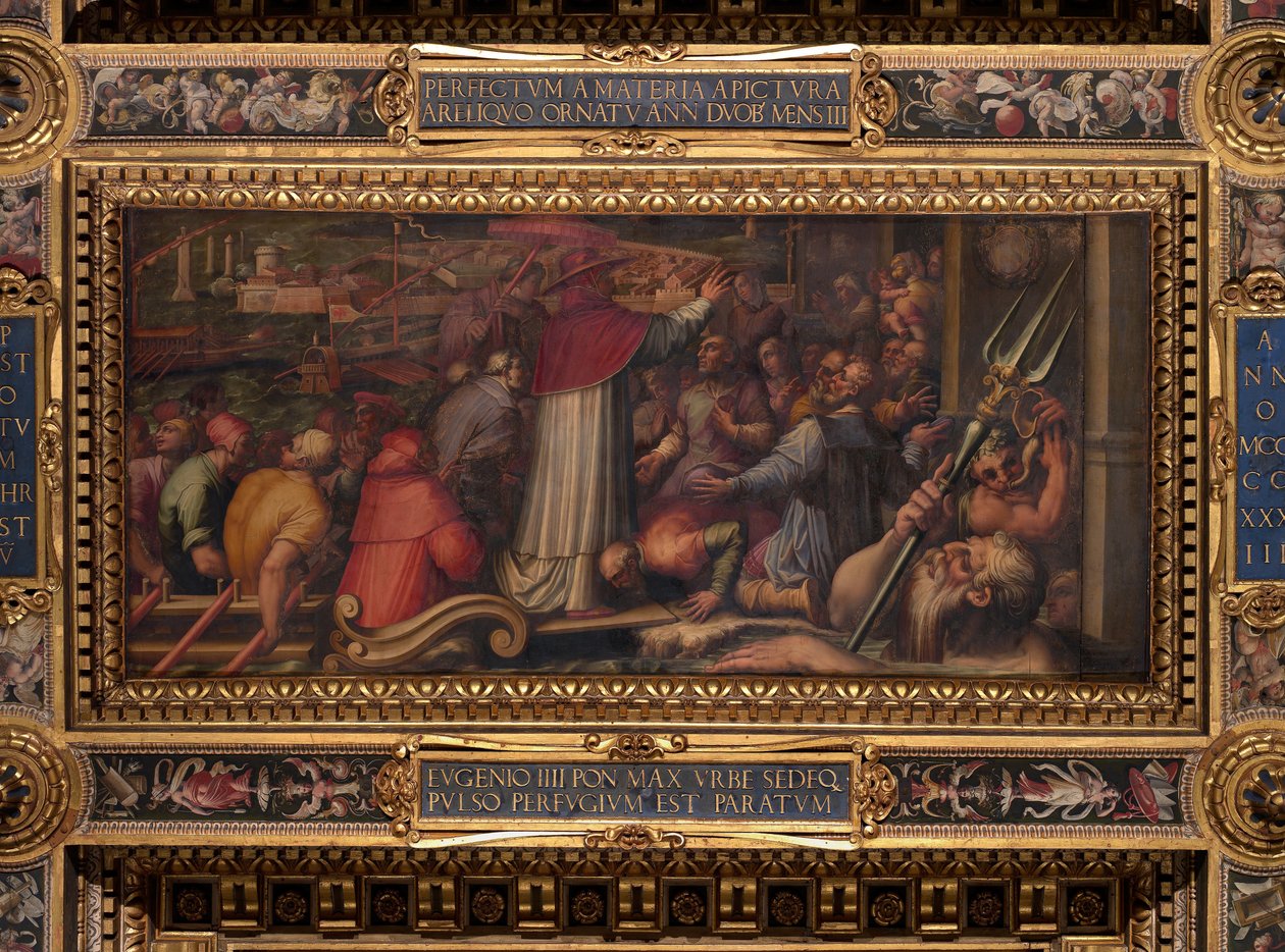 Eugène IV débarque à Livourne pour se réfugier à Florence - Giorgio Vasari