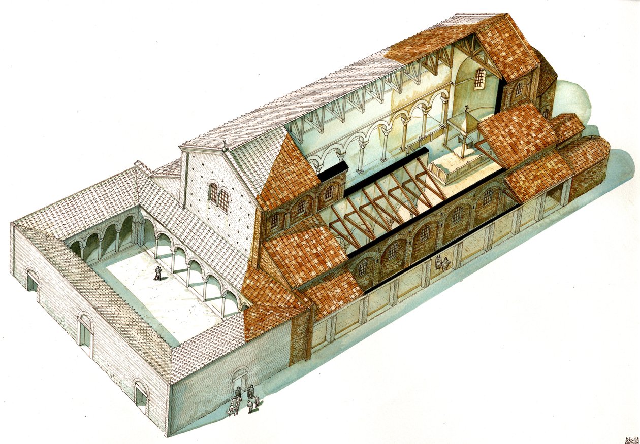 Art byzantin : reconstruction de la basilique de Cabianca, fondée sous l