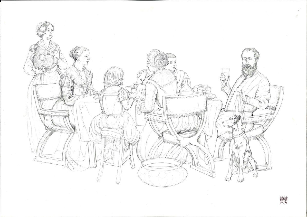 Vie quotidienne Renaissance : famille bourgeoise lors d