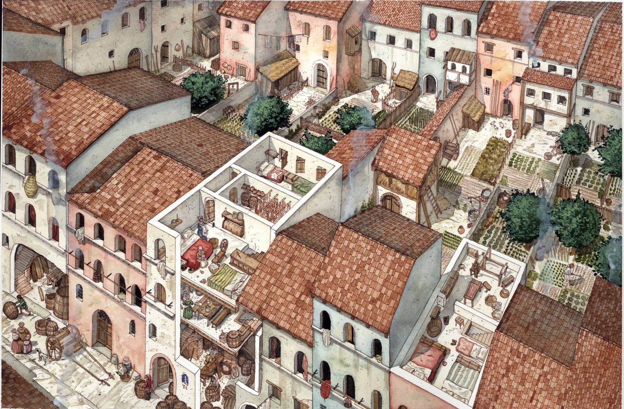 Moyen Âge : vue aérienne d