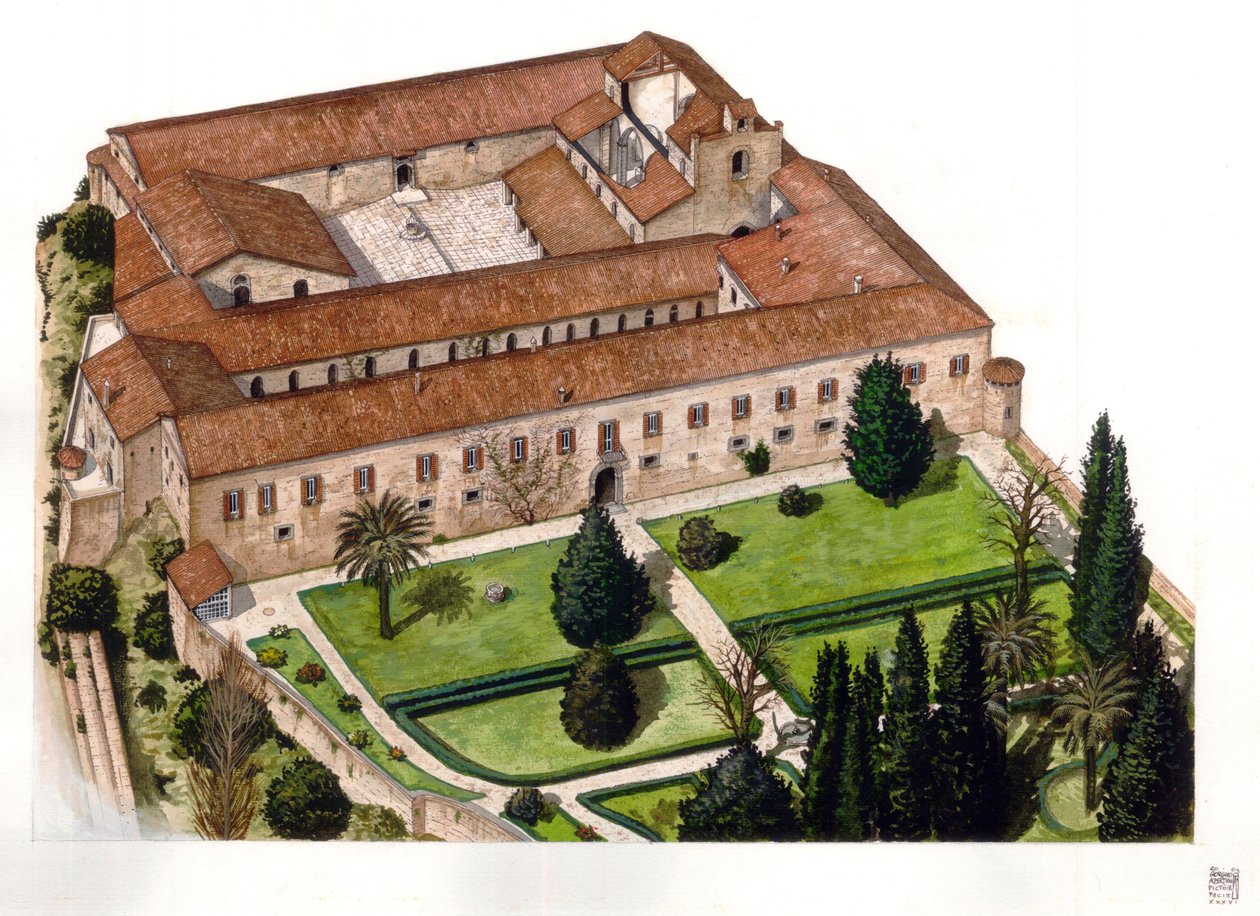 Reconstruction du château Nelson (Ducea Nelson), construit en 1173, que Ferdinand III de Sicile offrit à l