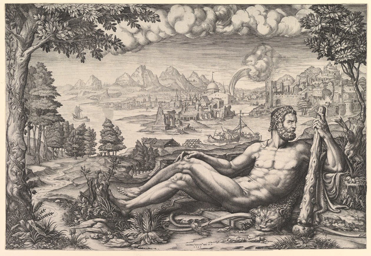 Hercule se reposant de ses travaux, 1567 - Giorgio Ghisi